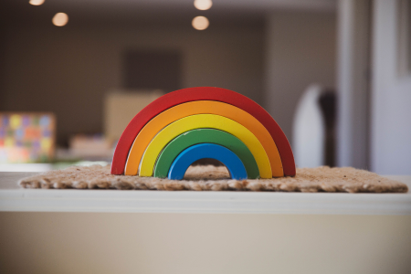 Rainbow wooden stacking toy