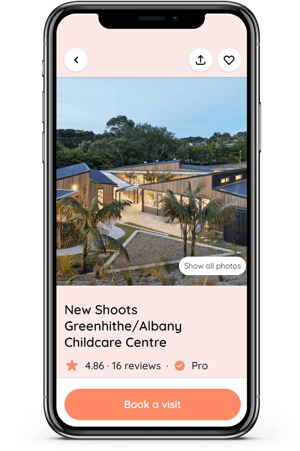 Center listing mobile view