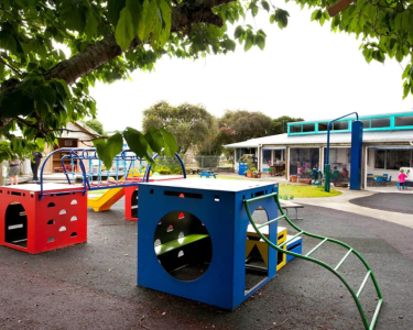 Outdoor image of a kindergarten play area